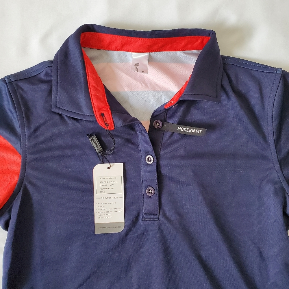 Sport shirt, Loft8, modern fit, navy and red, size s